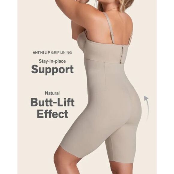 LEONISA Shapewear NWT Contour Pro Extra High Waisted Firm Shaper Short Medium - Picture 5 of 7